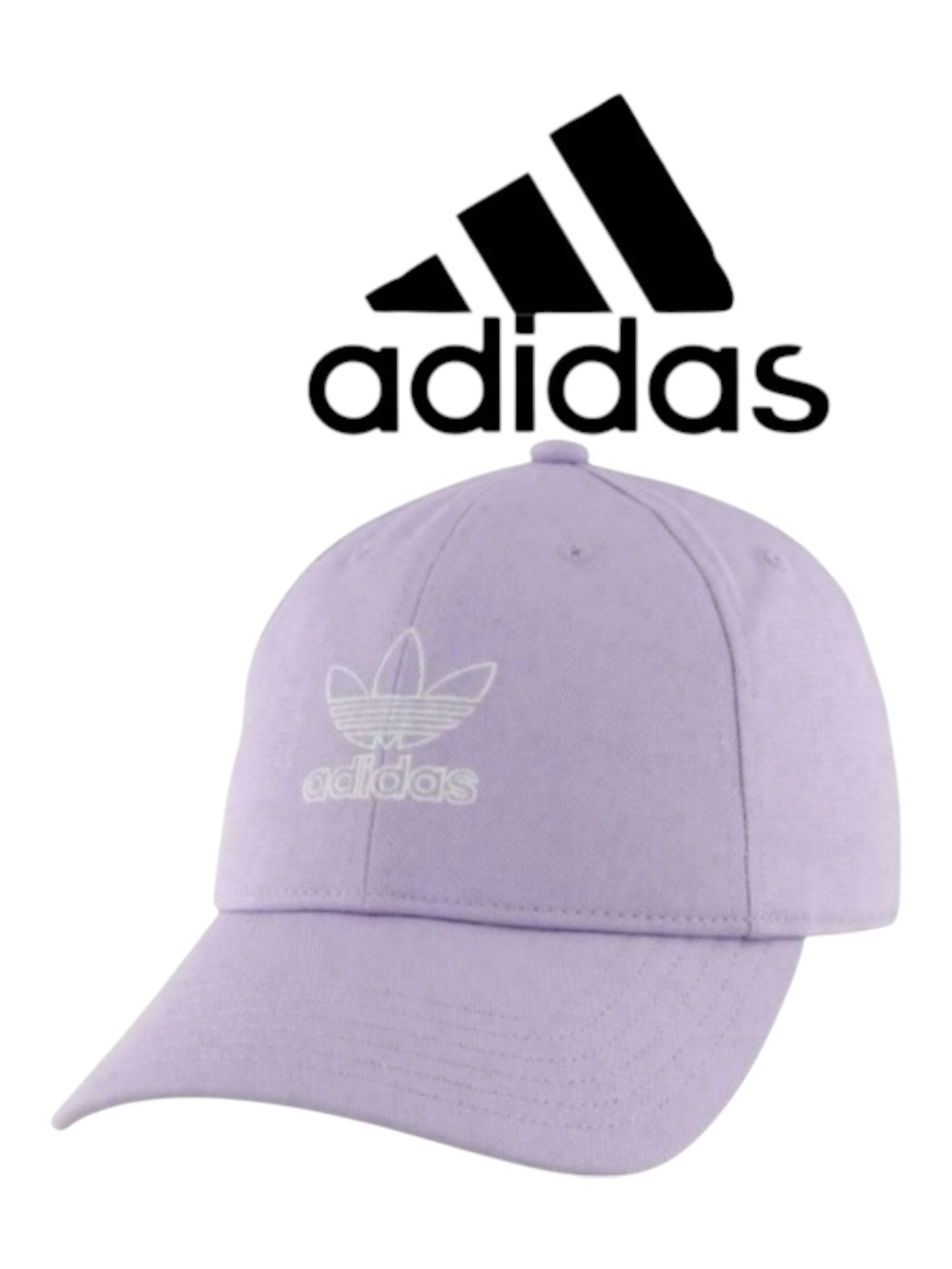 🆕 adidas Relaxed Outline Baseball Hat Purple Glow